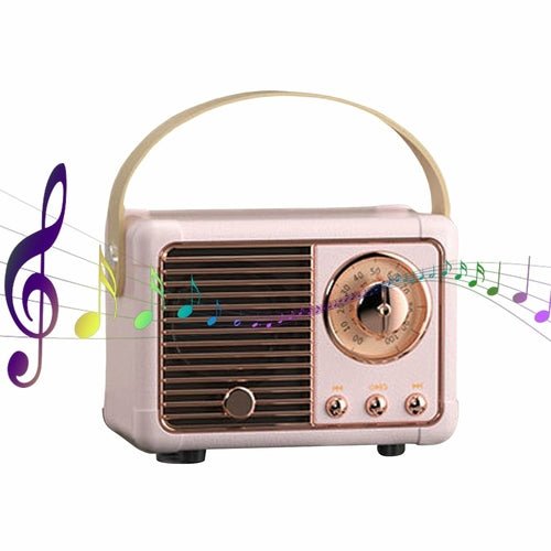 Bluetooth Compact Retro Speakers with Radio - Prime Devine SupplyONTU1987D3A-PNKPink