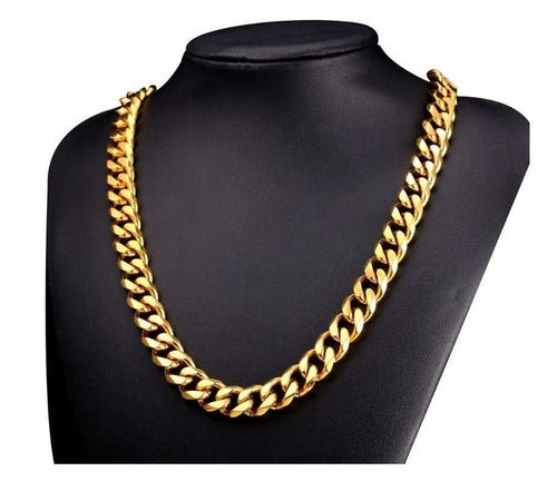 14K Yellow Gold Solid Brass Cuban Classic Chain - Prime Devine SupplyDG19942224mm - 22