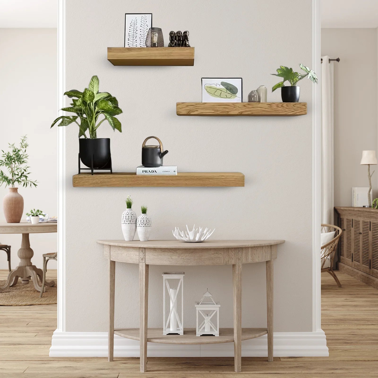 1PCS Wood Floating Wall Shelves Magic Flap Hidden Shelf With Secret Compartment Wall - mounted Storage Wood Furniture Storage Box - Prime Devine Supply14:29WhiteWhite