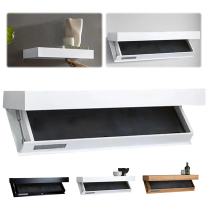 1PCS Wood Floating Wall Shelves Magic Flap Hidden Shelf With Secret Compartment Wall - mounted Storage Wood Furniture Storage Box - Prime Devine Supply14:29WhiteWhite
