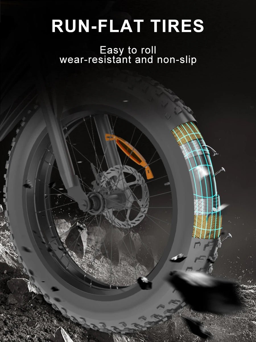 2024 New Arrival X50 Off - road Electric Dirt Bikes 14Ah 25KM/H 20MPH Fat Biked Electric Ebike Fat 20*4 Inch 750w Electric Bike - Prime Devine Supply14:10BlackBlack