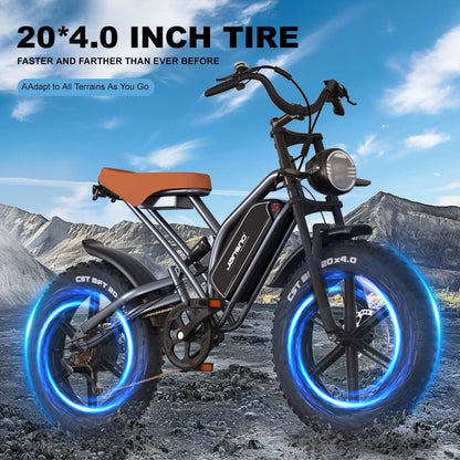 2024 New Arrival X50 Off - road Electric Dirt Bikes 14Ah 25KM/H 20MPH Fat Biked Electric Ebike Fat 20*4 Inch 750w Electric Bike - Prime Devine Supply14:10BlackBlack