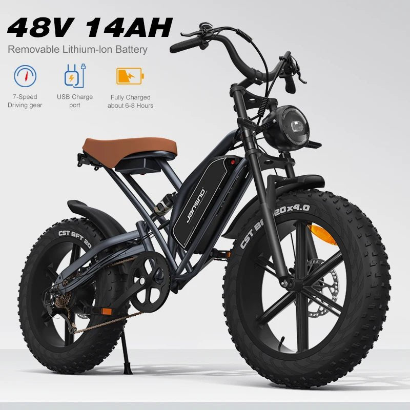 2024 New Arrival X50 Off - road Electric Dirt Bikes 14Ah 25KM/H 20MPH Fat Biked Electric Ebike Fat 20*4 Inch 750w Electric Bike - Prime Devine Supply14:10BlackBlack