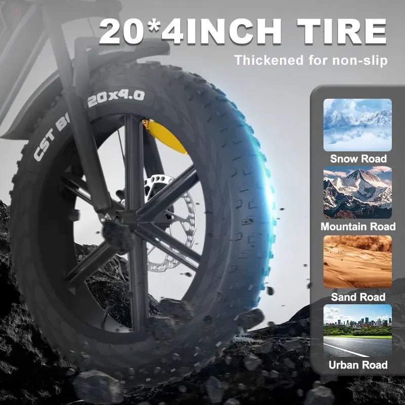 2024 New Arrival X50 Off - road Electric Dirt Bikes 14Ah 25KM/H 20MPH Fat Biked Electric Ebike Fat 20*4 Inch 750w Electric Bike - Prime Devine Supply14:10BlackBlack