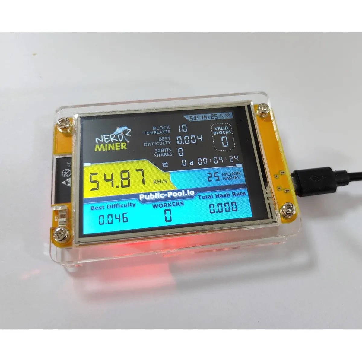 2.8 Inch NerdMiner V2 Hashrate, Smart Display, Crypto Solo, Lottery, Nerd Miner, Bitcoin Miner ESP32 - 2432S028R, 49 k/S - Prime Devine Supply14:366NerdMiner V2 1.6.3NerdMiner V2 1.6.3