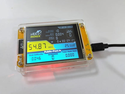 2.8 Inch NerdMiner V2 Hashrate, Smart Display, Crypto Solo, Lottery, Nerd Miner, Bitcoin Miner ESP32 - 2432S028R, 49 k/S - Prime Devine Supply14:366NerdMiner V2 1.6.3NerdMiner V2 1.6.3