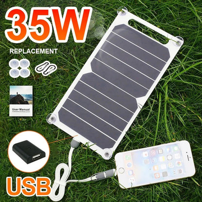 35W Sunpower Portable Solar Panel 5V Solar Plate WithUSB Safe Stabilize Charger ForPower Bank Phone Outdoor Camping Home RV Gift - Prime Devine Supply14:2935W 5V35W 5V