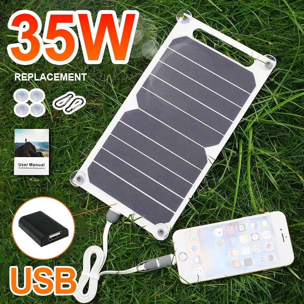 35W Sunpower Portable Solar Panel 5V Solar Plate WithUSB Safe Stabilize Charger ForPower Bank Phone Outdoor Camping Home RV Gift - Prime Devine Supply14:2935W 5V35W 5V