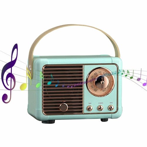Bluetooth Compact Retro Speakers with Radio - Prime Devine SupplyONTU1987D3A-BLUBlue