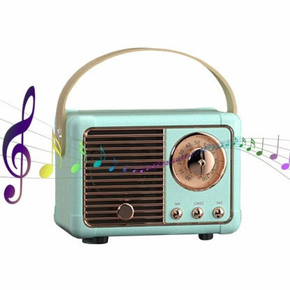 Bluetooth Compact Retro Speakers with Radio - Prime Devine SupplyONTU1987D3A-BLUBlue