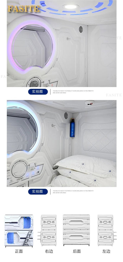 Capsule Sleeping Bed Capsule Room Japanese Style B & B E - Sports Hotel Adult Upper and Lower Bunk Qinglv Single Plastic - Prime Devine Supply14:200004889Accessories AAccessories A