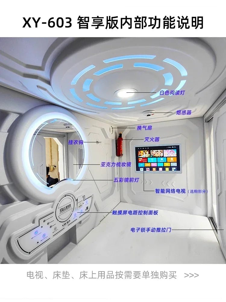 Capsule Sleeping Bed Capsule Room Japanese Style B & B E - Sports Hotel Adult Upper and Lower Bunk Qinglv Single Plastic - Prime Devine Supply14:200004889Accessories AAccessories A