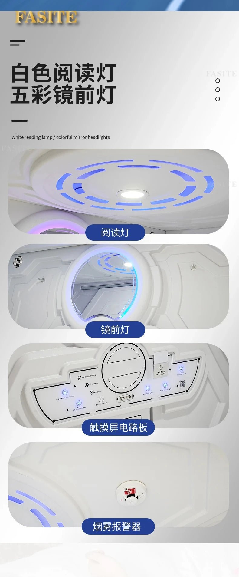 Capsule Sleeping Bed Capsule Room Japanese Style B & B E - Sports Hotel Adult Upper and Lower Bunk Qinglv Single Plastic - Prime Devine Supply14:200004889Accessories AAccessories A