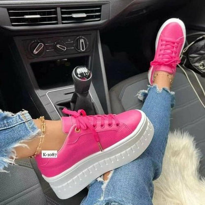 Casual Platform Women's Shoes Flat Womens Sneakers - Prime Devine Supply14:201496390Rosy Red;200000124:200000288Rosy Red
