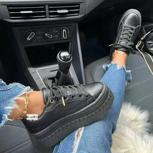 Casual Platform Women's Shoes Flat Womens Sneakers - Prime Devine Supply14:193Black;200000124:200000290Black