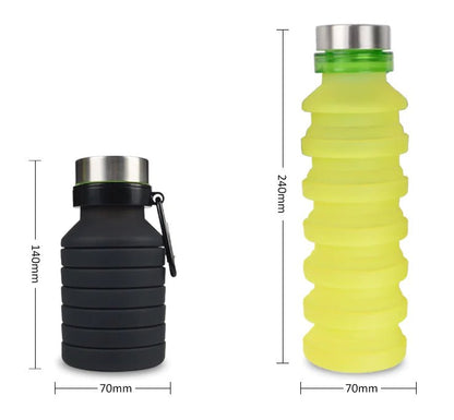 Collapsible Silicone Water Bottle - Prime Devine Supply1775316929538519047Fitness & AccessoriesBlack