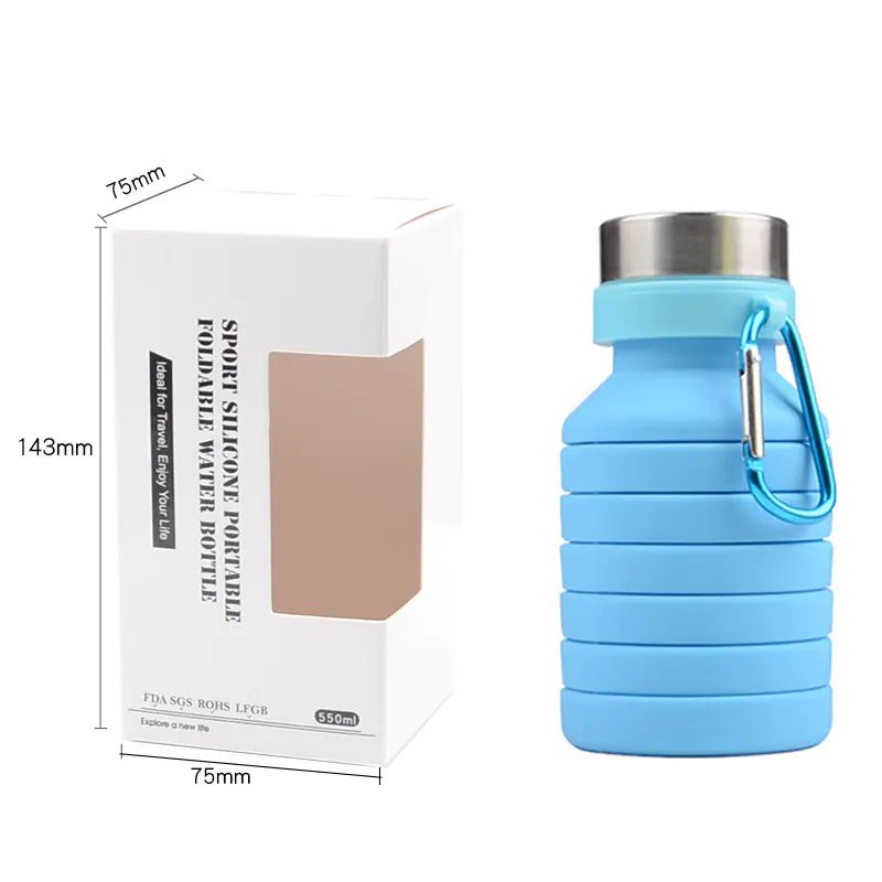 Collapsible Silicone Water Bottle - Prime Devine Supply1775316929538519047Fitness & AccessoriesBlack