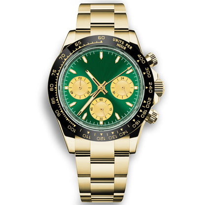 Corgeut 39mm Watch Quartz for Men Luxury Chronograph Fashion Sapphire Trendy Stylish Sports Mens Steel Band Wrist Watches - Prime Devine Supply14:20000091418;5:57000035Custom logo18