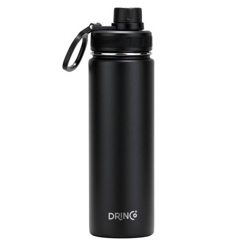 DRINCO® 22oz Stainless Steel Sport Water Bottle - Black - Prime Devine SupplySS-CY0002-001SS - CY0002 - 001