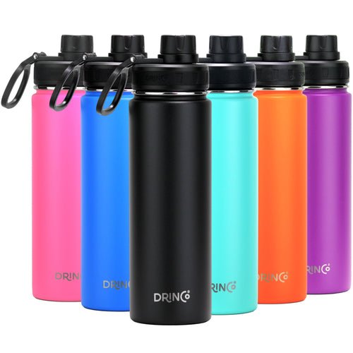 DRINCO® 22oz Stainless Steel Sport Water Bottle - Black - Prime Devine SupplySS-CY0002-001SS - CY0002 - 001