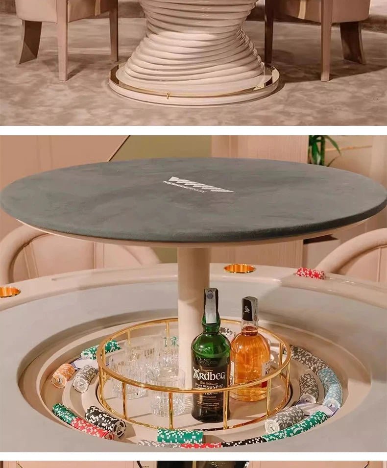 High - end Italian light luxury club multi - person round Depu poker table chip table Texas entertainment chess and card room - Prime Devine Supply14:200006154customizedcustomized