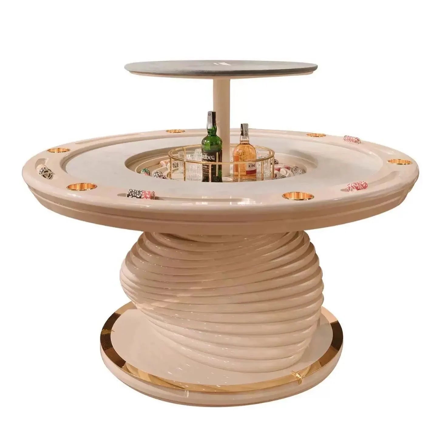 High - end Italian light luxury club multi - person round Depu poker table chip table Texas entertainment chess and card room - Prime Devine Supply14:200006151A 160 X160 X79cmA 160 X160 X79cm