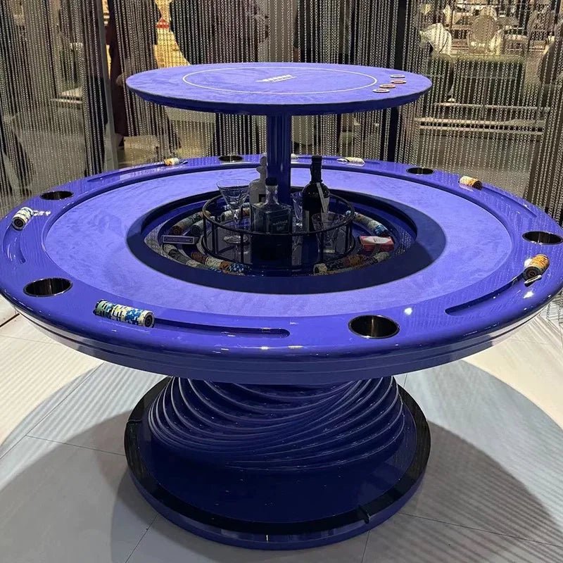 High - end Italian light luxury club multi - person round Depu poker table chip table Texas entertainment chess and card room - Prime Devine Supply14:200006153C  160 X160X79cmC 160 X160X79cm
