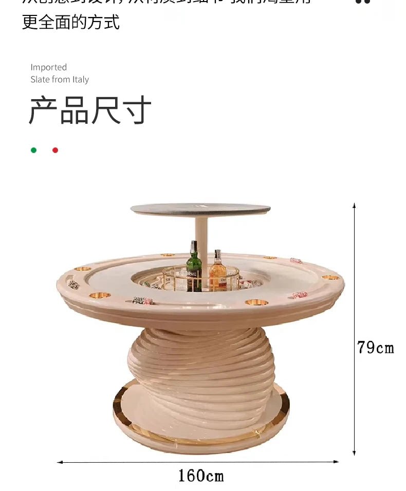 High - end Italian light luxury club multi - person round Depu poker table chip table Texas entertainment chess and card room - Prime Devine Supply14:200006154customizedcustomized