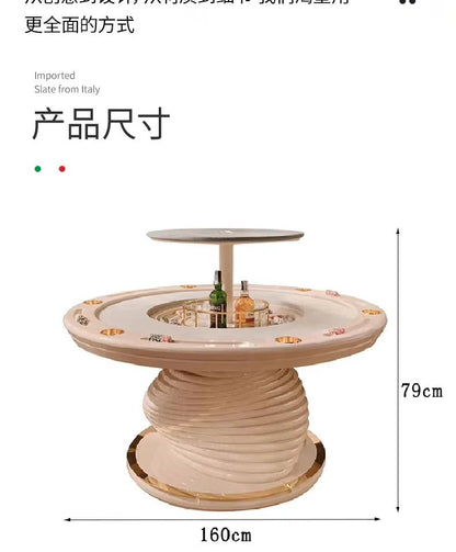 High - end Italian light luxury club multi - person round Depu poker table chip table Texas entertainment chess and card room - Prime Devine Supply14:200006154customizedcustomized