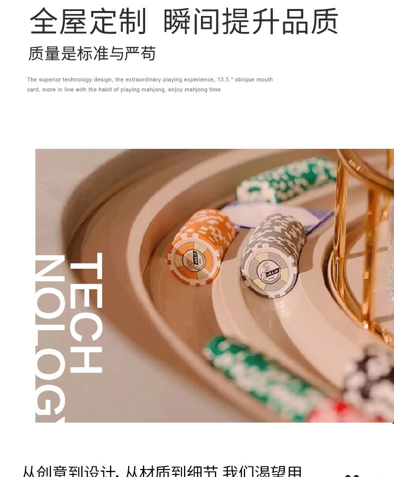 High - end Italian light luxury club multi - person round Depu poker table chip table Texas entertainment chess and card room - Prime Devine Supply14:200006154customizedcustomized