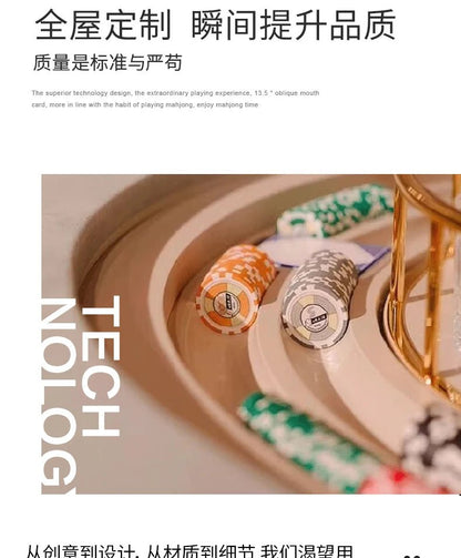 High - end Italian light luxury club multi - person round Depu poker table chip table Texas entertainment chess and card room - Prime Devine Supply14:200006154customizedcustomized