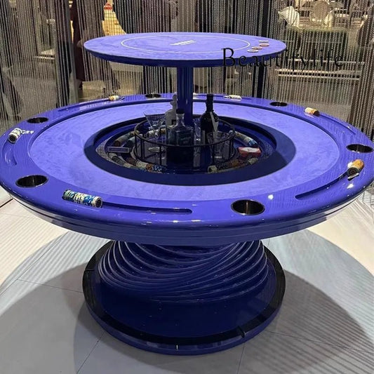 High - end Italian light luxury club multi - person round Depu poker table chip table Texas entertainment chess and card room - Prime Devine Supply14:200006154customizedcustomized