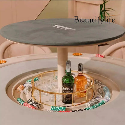 High - end Italian light luxury club multi - person round Depu poker table chip table Texas entertainment chess and card room - Prime Devine Supply14:200006154customizedcustomized