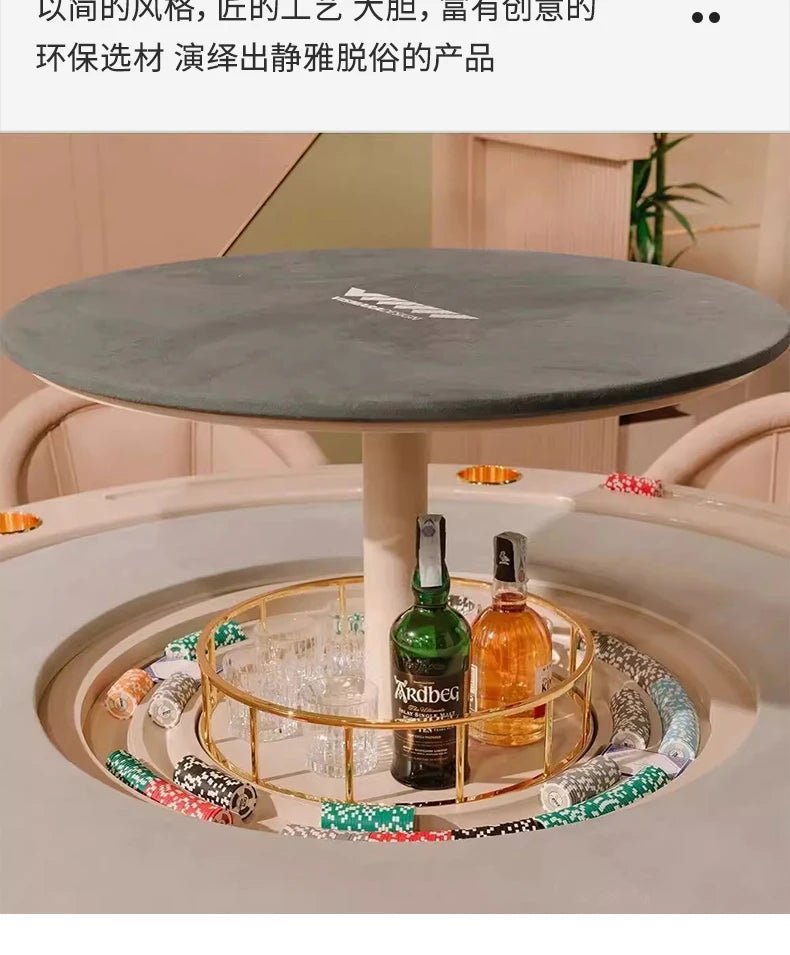 High - end Italian light luxury club multi - person round Depu poker table chip table Texas entertainment chess and card room - Prime Devine Supply14:200006154customizedcustomized