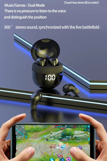 Invisible Headphones TWS Mini Earphones Wireless Bluetooth 5.3 Earbuds with Microphone Noise Reduction In - Ear Headset for Phone - Prime Devine Supply14:175BlackBlack