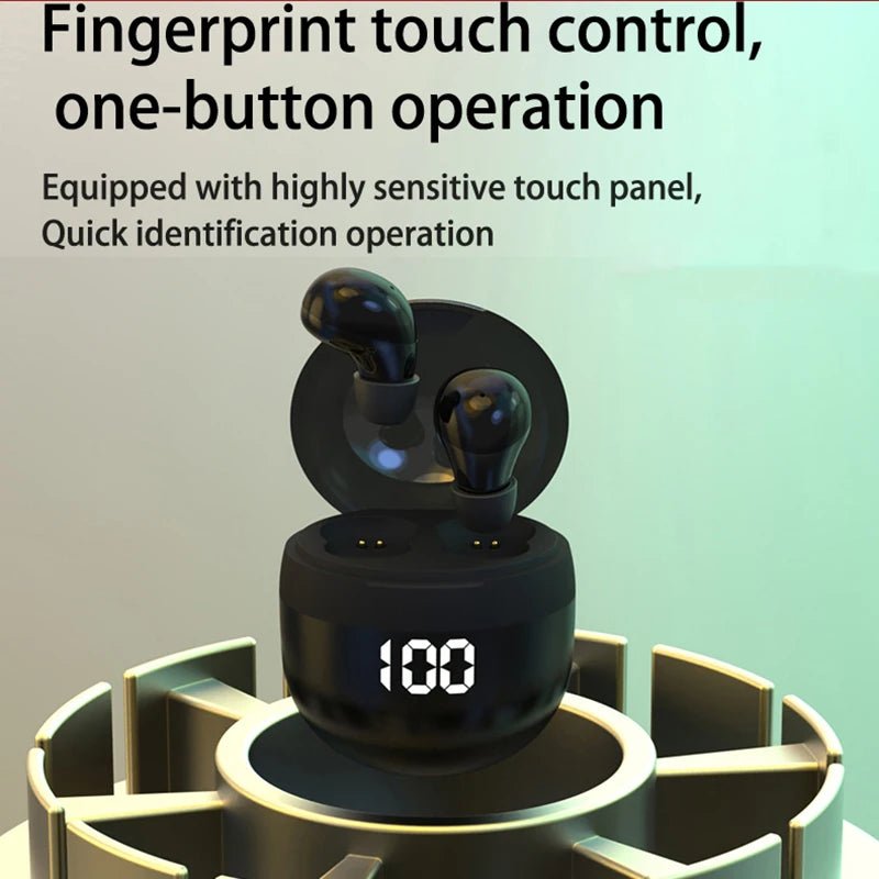 Invisible Headphones TWS Mini Earphones Wireless Bluetooth 5.3 Earbuds with Microphone Noise Reduction In - Ear Headset for Phone - Prime Devine Supply14:175BlackBlack