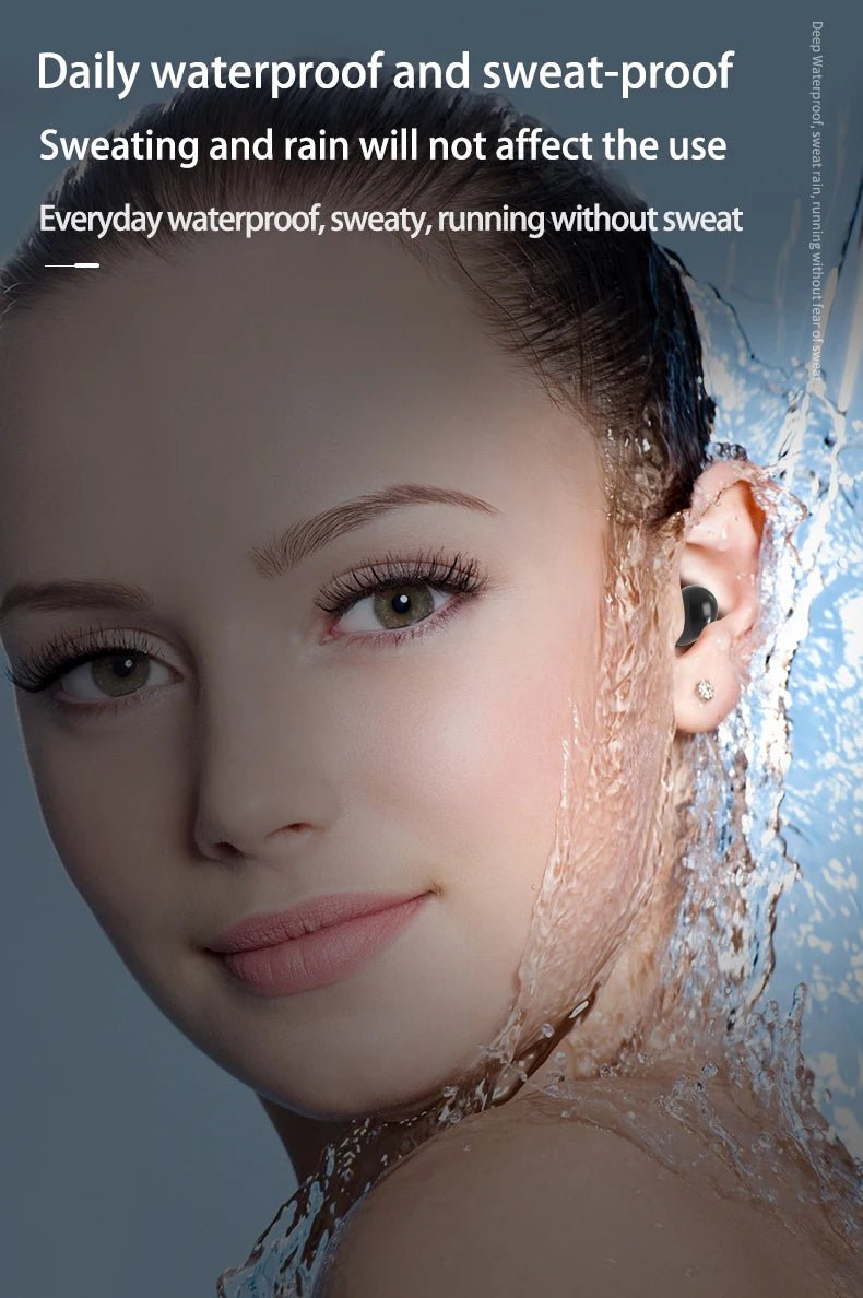 Invisible Headphones TWS Mini Earphones Wireless Bluetooth 5.3 Earbuds with Microphone Noise Reduction In - Ear Headset for Phone - Prime Devine Supply14:175BlackBlack