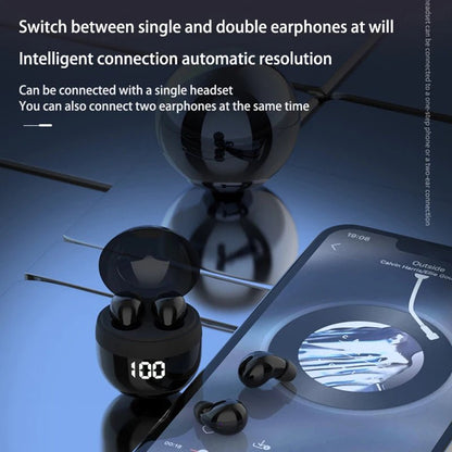 Invisible Headphones TWS Mini Earphones Wireless Bluetooth 5.3 Earbuds with Microphone Noise Reduction In - Ear Headset for Phone - Prime Devine Supply14:175BlackBlack