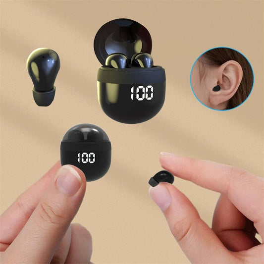 Invisible Headphones TWS Mini Earphones Wireless Bluetooth 5.3 Earbuds with Microphone Noise Reduction In - Ear Headset for Phone - Prime Devine Supply14:175BlackBlack