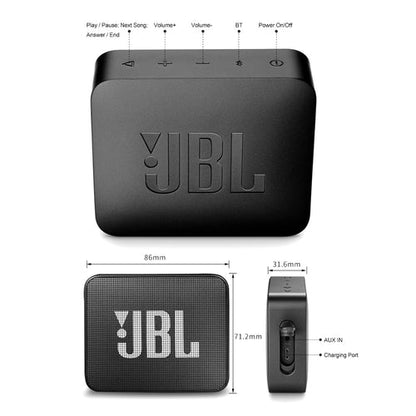 JBL GO 2 Wireless Bluetooth Speaker IPX7 Waterproof With Mic - Prime Devine SupplyBLACKBLACK
