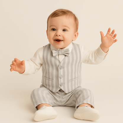 Joey's Stylish Vest Set - Prime Devine SupplyJoey's StylishBaptism BoysGrey