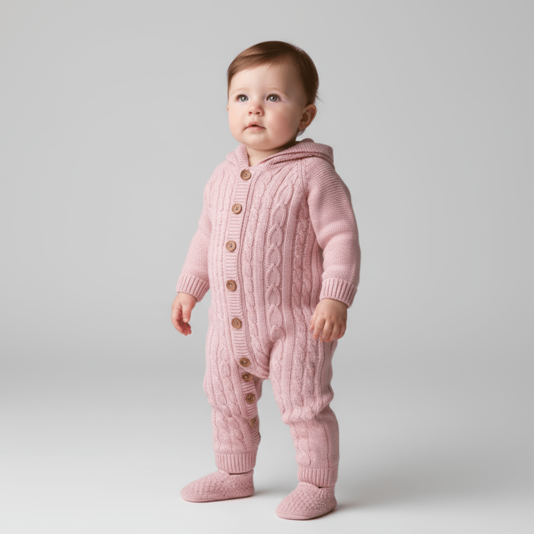 Knit Hoodie Newborn Overall Set - Prime Devine Supply01708-Kinit HoodieCasual GirlsPink