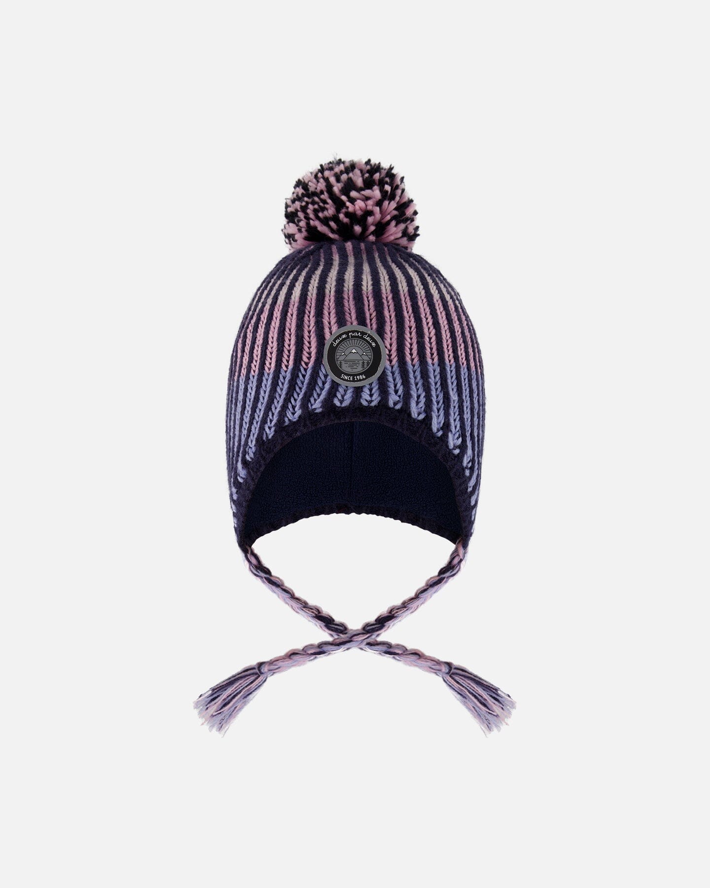 Lined Peruvian Knit Pompom Hat Black And Purple - Prime Devine SupplyH10Z13_000_2/4Winter Accessories2/4