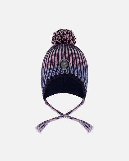 Lined Peruvian Knit Pompom Hat Black And Purple - Prime Devine SupplyH10Z13_000_2/4Winter Accessories2/4