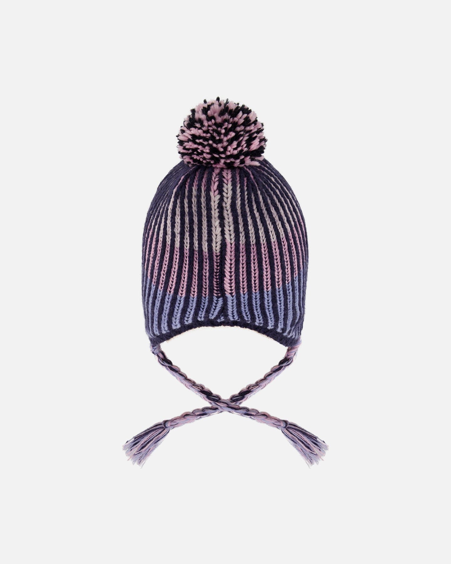 Lined Peruvian Knit Pompom Hat Black And Purple - Prime Devine SupplyH10Z13_000_2/4Winter Accessories2/4