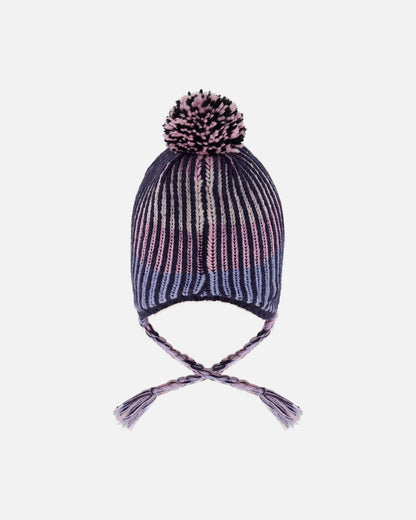 Lined Peruvian Knit Pompom Hat Black And Purple - Prime Devine SupplyH10Z13_000_2/4Winter Accessories2/4