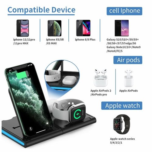 Magnetic Power Tiles 4 In 1 Wireless Charging Station - Prime Devine Supply723466575324WHITE