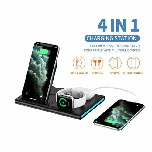 Magnetic Power Tiles 4 In 1 Wireless Charging Station - Prime Devine Supply723466575270BLACK