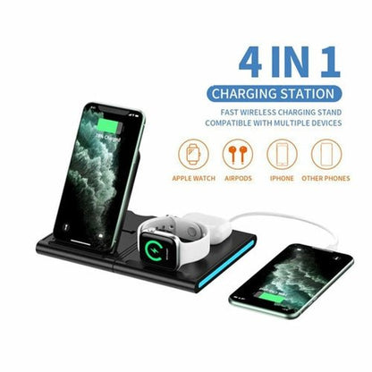 Magnetic Power Tiles 4 In 1 Wireless Charging Station - Prime Devine Supply723466575270BLACK