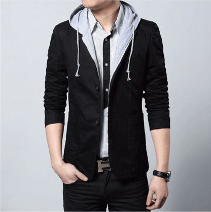 Mens Street Style Hooded Blazer - Prime Devine SupplyCMU30231C47-BLK-LBlack